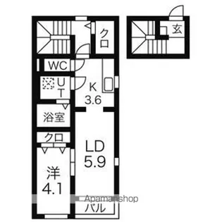サンライズ江合錦町【2階】の間取り