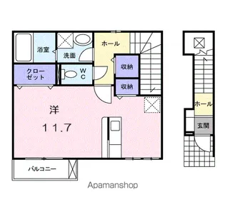 ルーステララ【203号室】の間取り