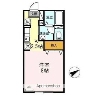 ルグラン篠田【1階】の間取り