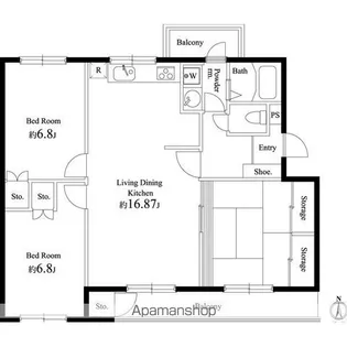 PARK SQUARE 早稲田【3階】の間取り