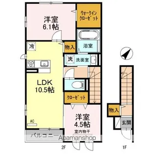 JIN輝 A棟【2階】の間取り