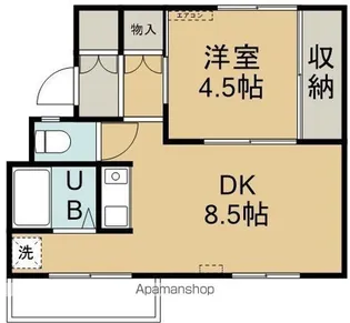 ビレッジハウス函館1号棟【407号室】の間取り