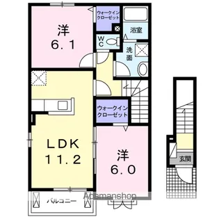 コンフォール矢三 B【2階】の間取り