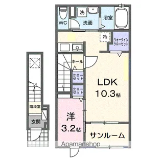 ラポールⅦ【2階】の間取り