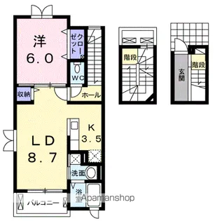 エストレーラⅠ A【3階】の間取り