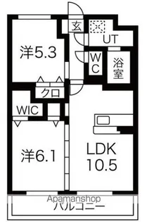 エスティヒルズ【102号室】の間取り