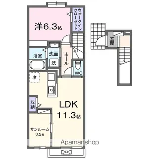 レジデンス小諸B【2階】の間取り