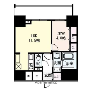 Flair丸の内【9階】の間取り