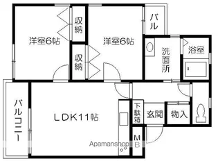 ハイネス渡鹿【2階】の間取り