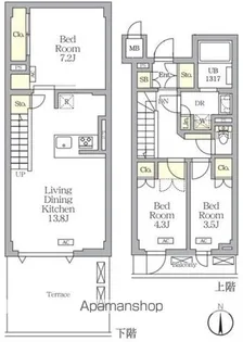 アジールコート都立大学【1階】の間取り