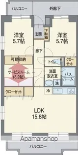 ガーデンヒルズ アザレア【6階】の間取り