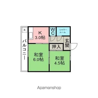 コーポ向イ山A【103号室】の間取り