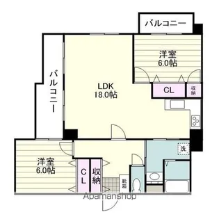 フィオーレ東千石【303号室】の間取り