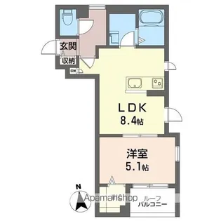 ロータス下北沢【204号室】の間取り