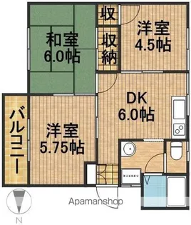 グリーンハイツ萩原B【1階】の間取り