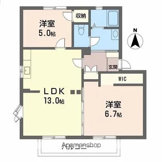 フレグランス・イーストB【1階】の間取り