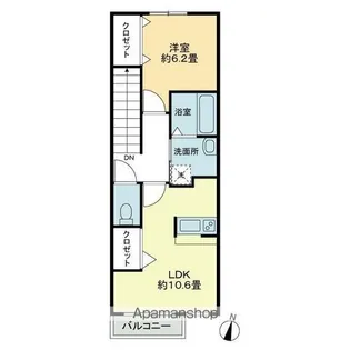 フォブール工学部前【2階】の間取り