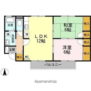 ステーションハウス久米Ⅲ B棟【2階】の間取り