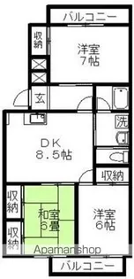 シャングリラ淡島I【202号室】の間取り