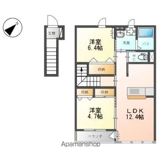 茨城県水戸市東野町【アパート】の間取り