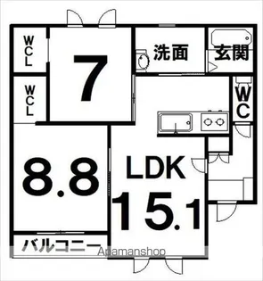 VALHALLAⅡ(ヴァルハラ2)【106号室】の間取り