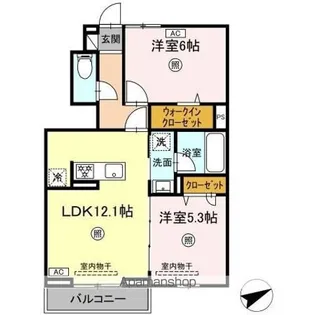 グランシュシュ【1階】の間取り