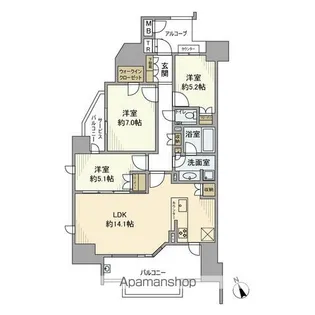 アネシア藤が丘ザ・テラス【601号室】の間取り
