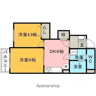 ケント・アヴェニュー弐番館【1階】の間取り