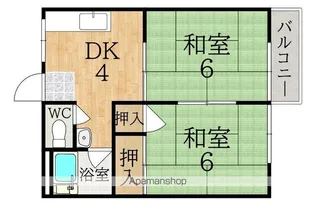 サンハイツ富雄B【2階】の間取り