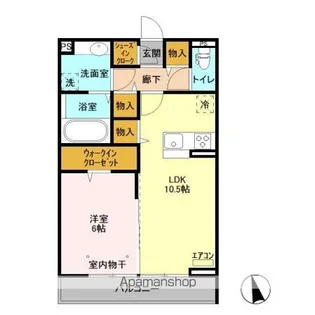 コーポラス芝山【1階】の間取り