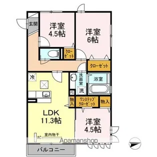 プロムナード元住吉 A棟【1階】の間取り