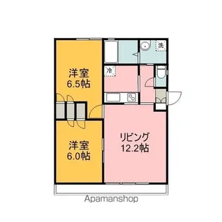 ハピネスローズ【101号室】の間取り