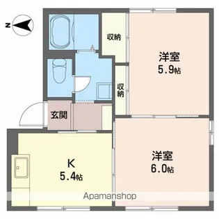 グレースフル赤坂D【1階】の間取り