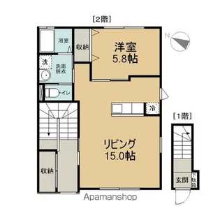 コーポオーロラB【202号室】の間取り