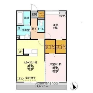 ラ・ペジブル B【2階】の間取り