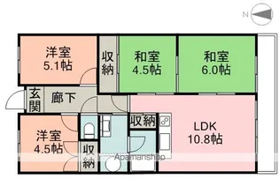 メゾングッチ【508号室】の間取り