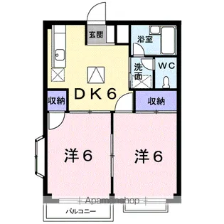 レピュートおんつかⅡ【2階】の間取り