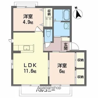 YMハイツ A・B・C棟【1階】の間取り