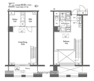 グラディート汐留ロッソ【7階】の間取り