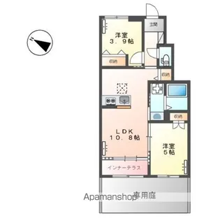ブルークラウドB【103号室】の間取り