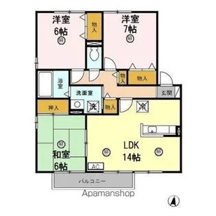 グリーンロード・エル C【2階】の間取り