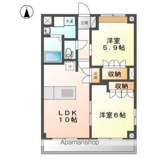 クレアトゥール エスト (CREATEUR EST)【1階】の間取り
