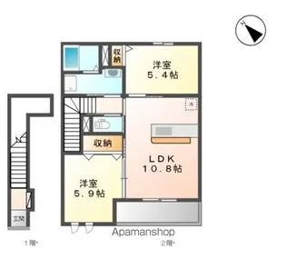 プランドール K【2階】の間取り