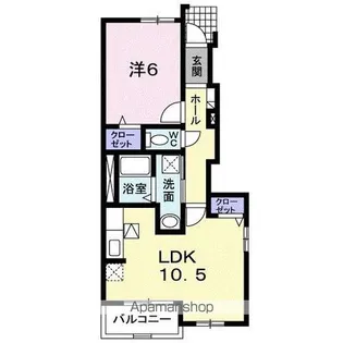 ニュープレイス B【1階】の間取り