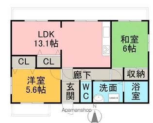 パレロワイヤル喜多山【3階】の間取り