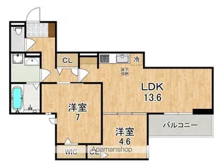ラポール西木辻【1階】の間取り