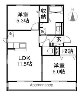 ハイツ青波【2階】の間取り