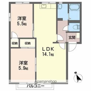 パルデメール【2階】の間取り