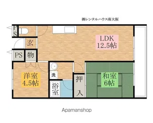 エイチ・ツーオー岸和田【206号室】の間取り