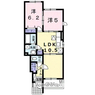 リバーサイドヒルズA【1階】の間取り